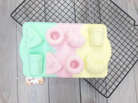 Molde silicona tricolor 8 cavidades